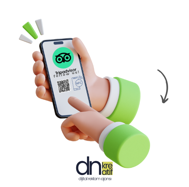 NFC ve QR Kodlu TripAdvisor Yorum Kartı
