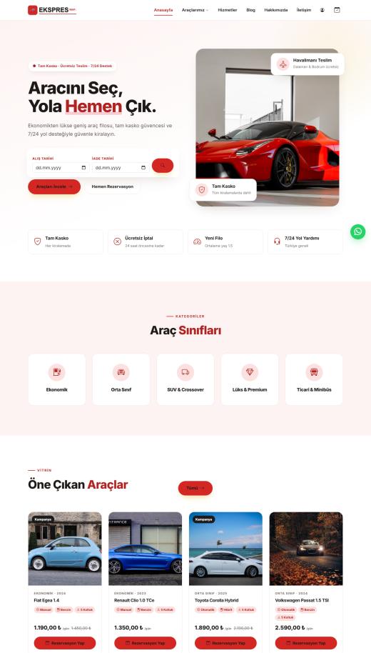 Ekspres Rent A Car Tema